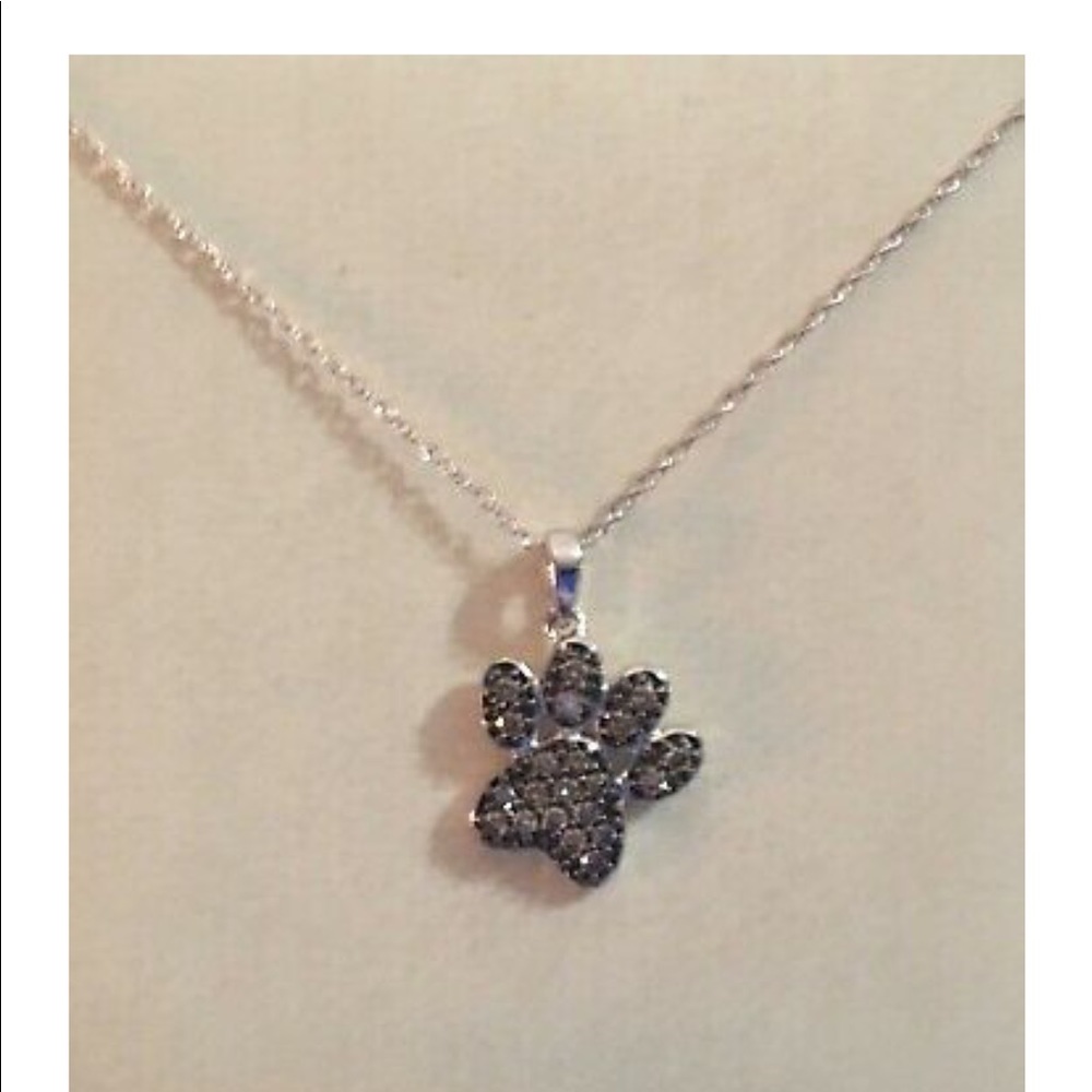 1/5 CTW 10KW Dog Paw Pendant Necklace